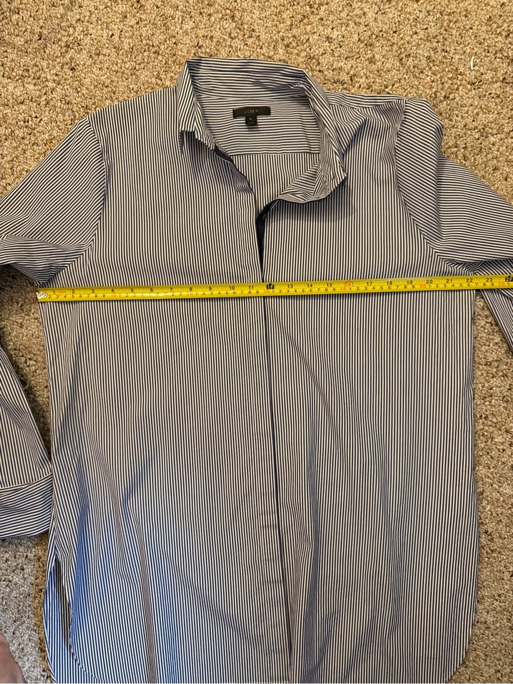 J. Crew Navy and White Striped Button-Down Tunic - Picture 6 of 8